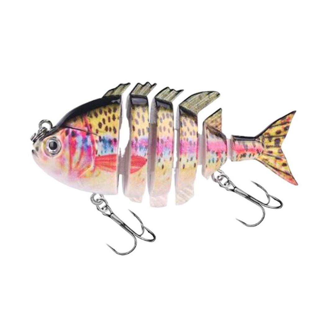 5 Stück Mehrgelenk-Köder Hardbait Sinking Lure mit 3D-Design Breiter Stoff für Haltbarkeit Haken für Barsch Forelle