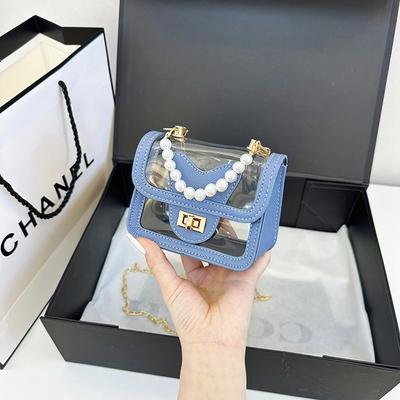 Summer New Popular Niche Transparent Design Beautiful Exquisite Chain Shoulder Messenger Bag Women's Small Square Bag