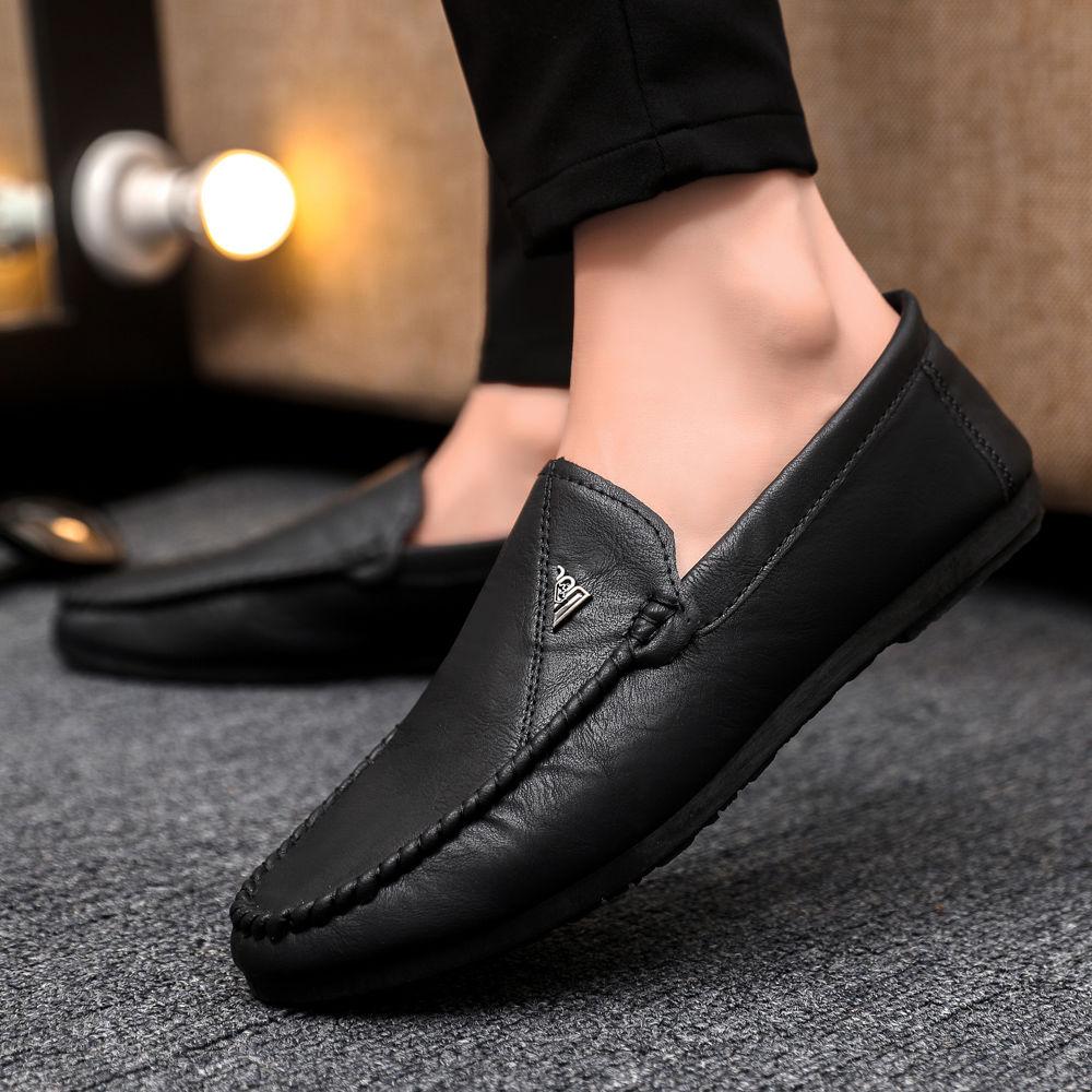 Fashion Moccasin Black Lightweight Male Casual Shoe Size 44 Common High Quality Fashion In Promotion Summer Sale New Men's Leather Shoes