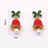 Women Fashion Christmas Bow Wind Chime Earrings Holiday Statement Dangle Earrings Xmas Jewelry Gift