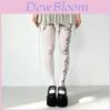 Y2k Girl Music Note Leggings With Stretchy Nylon Fabric For Street Style And Teen Fashion