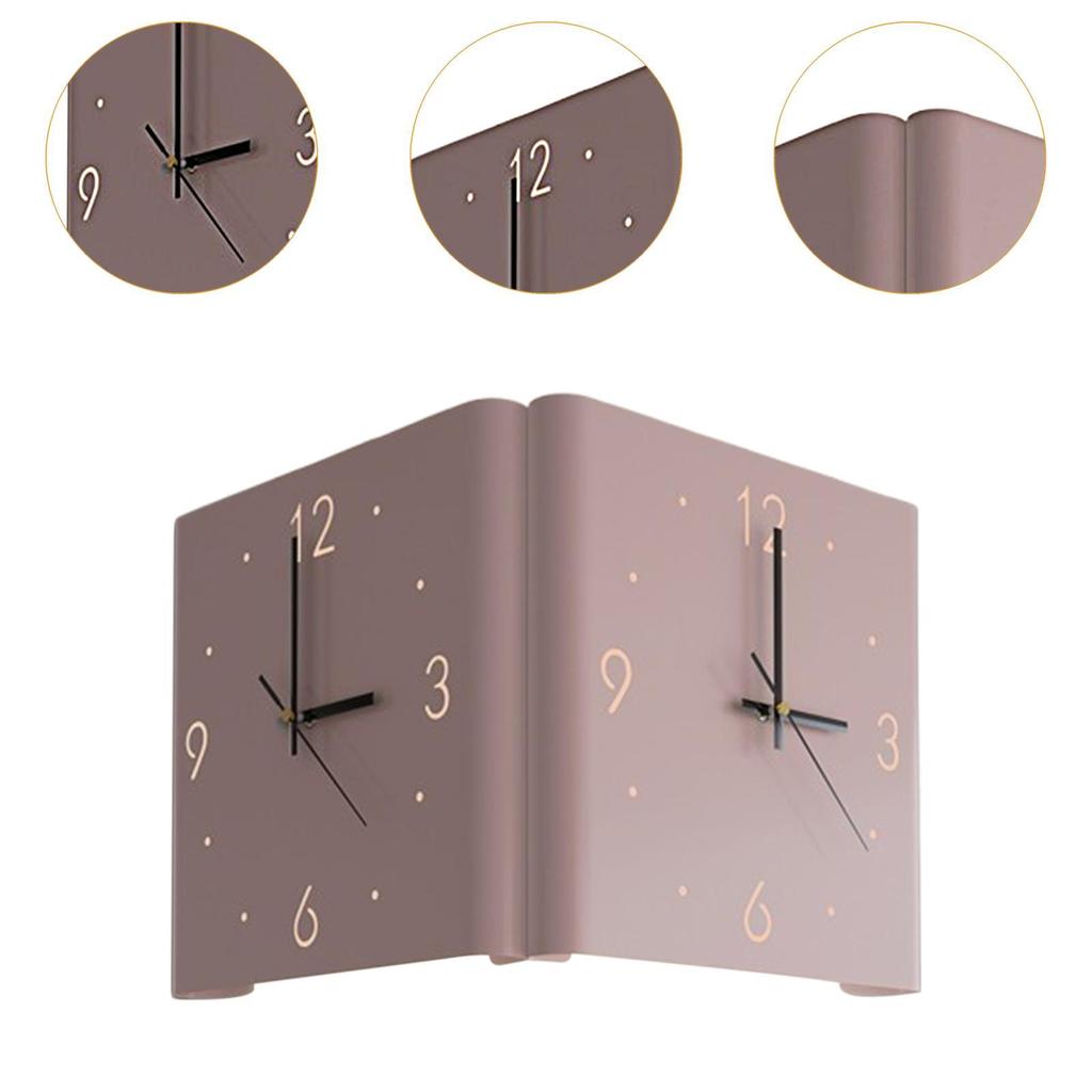 Moderne leise zweiseitige Wanduhr, einzigartig, kreativ, Metallzifferblatt-Skala für Büro, Wohnzimmer, Flur