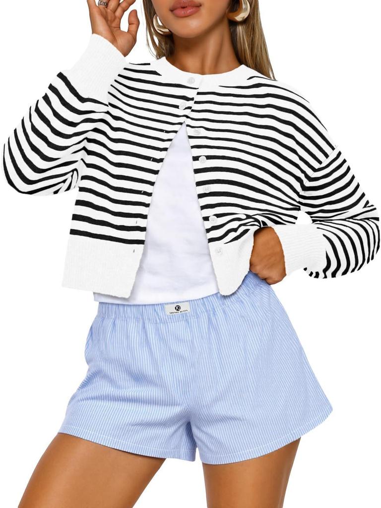 Cropped Cardigan Sweaters for Women Fall Fashion Clothes 2026 Lightweight Knit Button-Down, Versatile Layering Piece for Fall, Spring & Office Wear