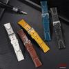 Watchband 20mm 22mm Vintage Oil Wax Leather Watch Straps for Seiko for SmartWatch Men Women Wrist Belt Stitching Brown Bracelet
