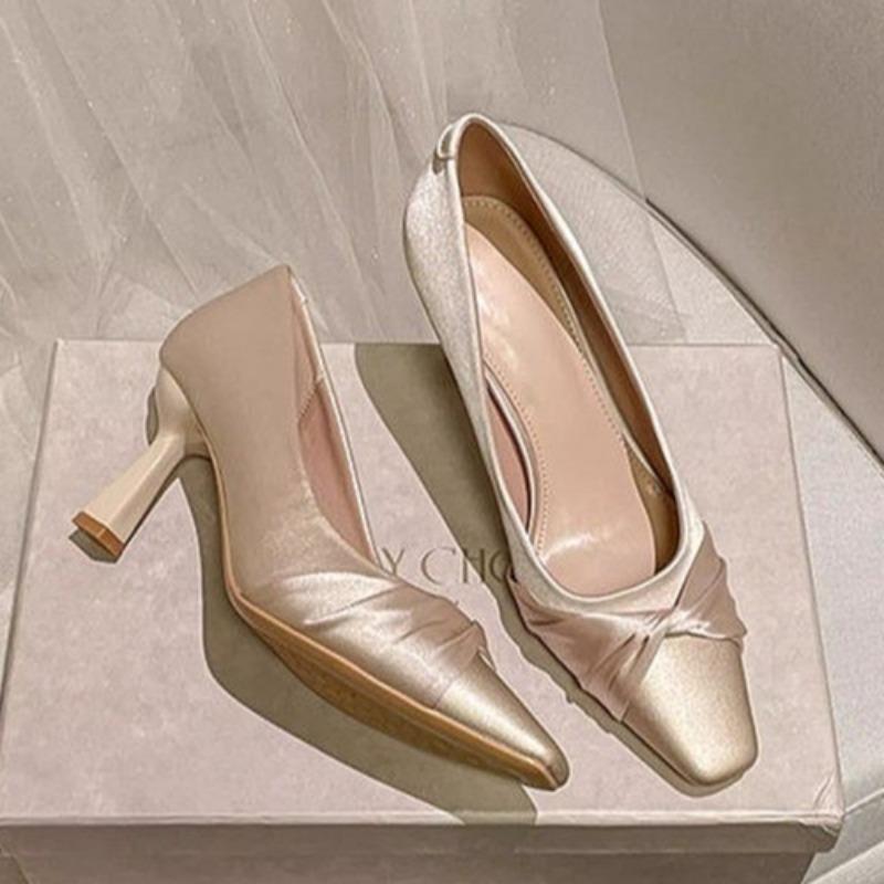 

Fashion Square Toe High Heels Shoes Women Sandals Marie Janes Summer 2025 Trend Shallow Elegant Dress Wedding Shoes Casual Pumps Mujer 39