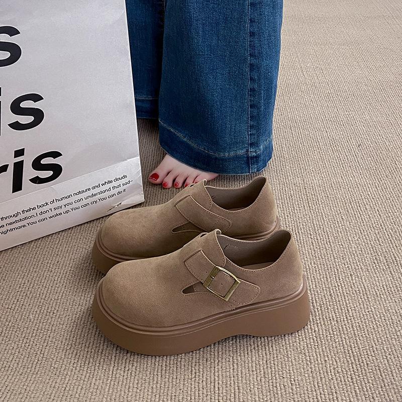 Leather women s 2 new autumn small man height increase casual single shoes one foot 40 хаки 4490₽