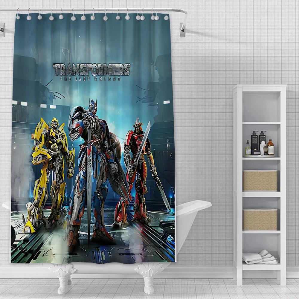 Shower Curtain Waterproof Polyester Fabric Paint Colorful Bath Curtains Transformers Autobot Home Bathroom Decor With Hook