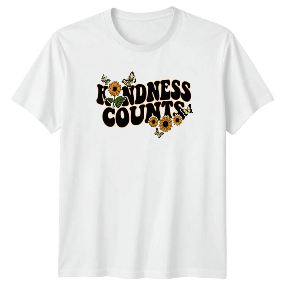 Kindness Counts TShirt Sunflower Butterfly Inspirational Message Birthday Gift S