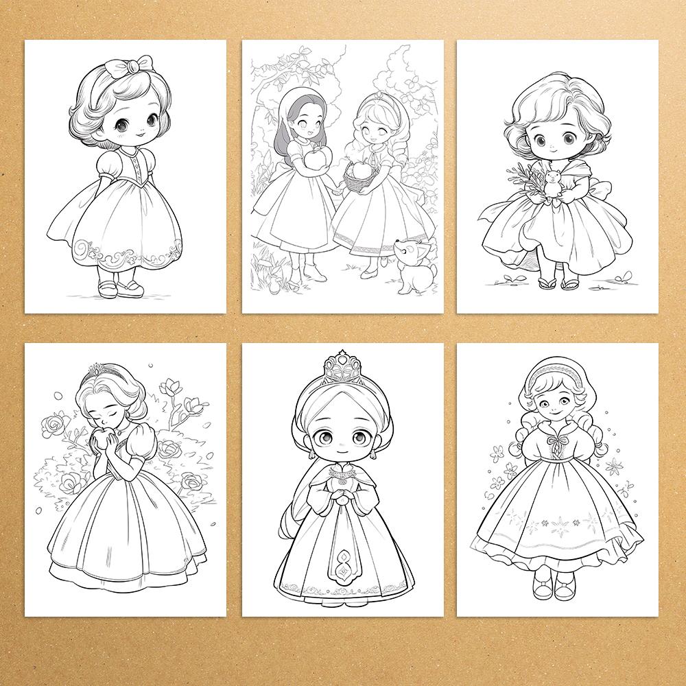 1pc, Princess Coloring Book, Teenagers Coloring Book, 30 Different Patterns, 100gsm Thick Paper, Relieve Stress, Birthday Gift