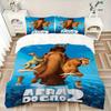 3pcs Ice Age 2 Movie Poster Bedding Set, 1 Soft Quilt Cover + 2 Pillowcases, Machine Washable, Suitable for All Seasons, Perfect Gift for Fa