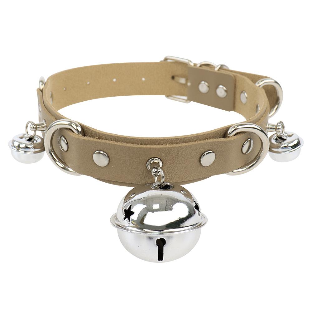 Cosplay Collar New Leather Bell Collar Role Play Exaggerated Neck