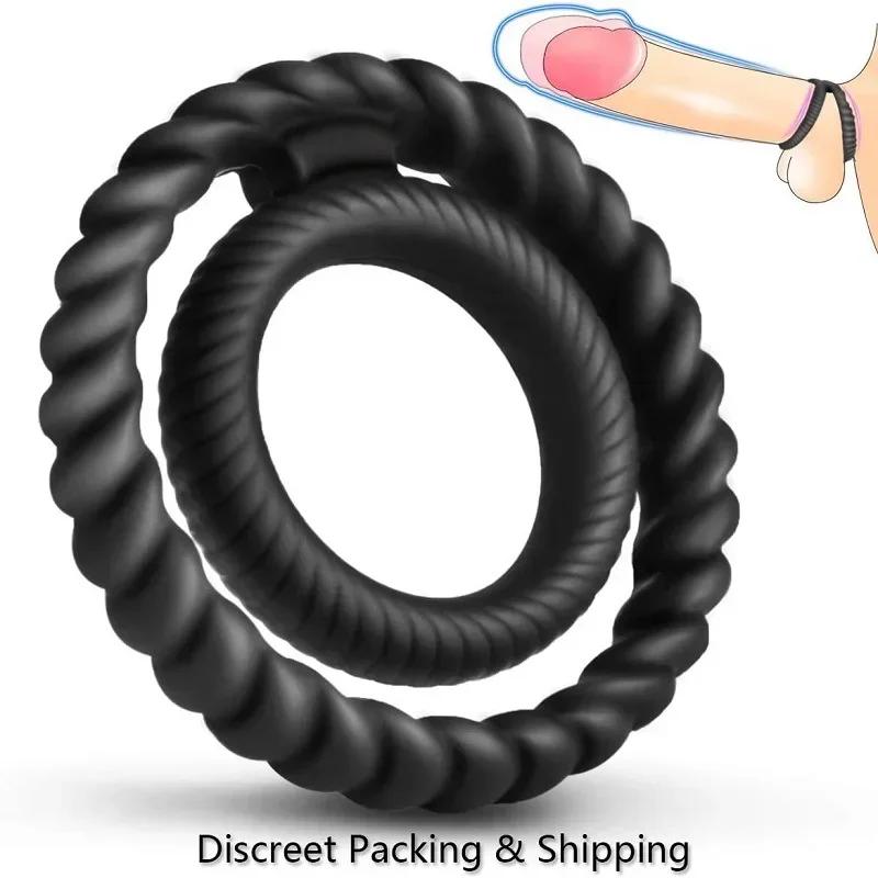 Precision Ring Silicone Double Ring Penis Long-lasting Delay Male Invisible Adult Product Couple Ring Sex Toy