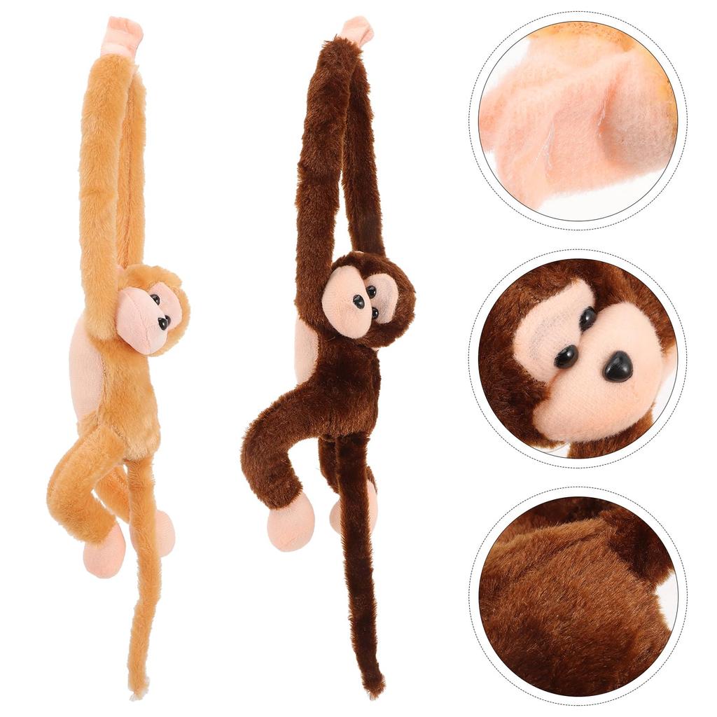 NOLITOY Hanging Monkeys, 2-Piece Set, Cute and Stylish, Long-Armed Animal Decorations, Perfect for Baby Showers, Birthdays, Curtain Decor, or Room
