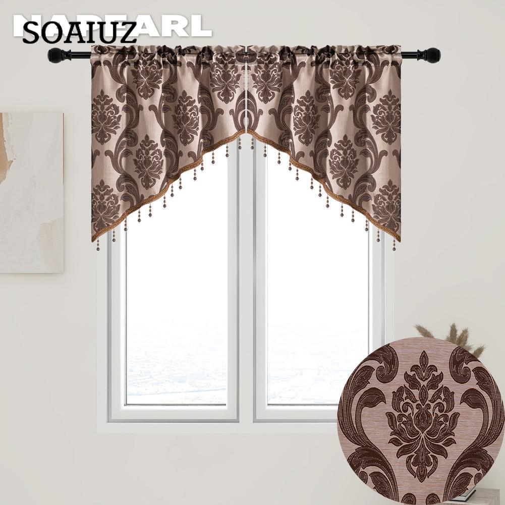 Ein Paar klassischer Jacquard-Perlen-Volant-Vorhang mit Stangentaschen und Blumenmuster, Fenster-Volant-Vorhang für Heimdekoration, NAPEARL