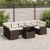 Vidaxl 8-Cz. Tuin Lounge Set, Met Kussens, Bruin