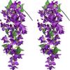 2Pcs Bougainvillea Artificial Hanging Silk Flowers Fake Plant Vines UV Protection For Outdoor Home Balcony Garden Decoration