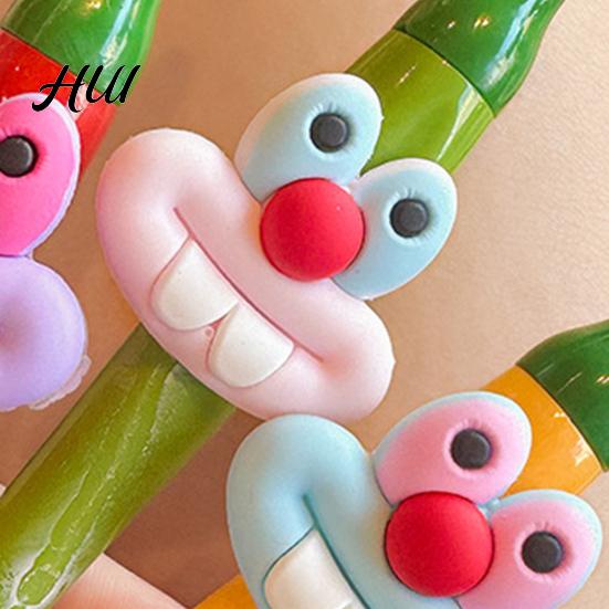 Long-lasting Writing Comfort Pen Cute Gel Kids Cartoon Pepper Shape Ballpoint Office School Colorful Set with Lid Fun Gift for Children Birthdays And