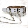 European & American Hip-Hop Punk Style Leather Eyelet Belt with Chain Decoration