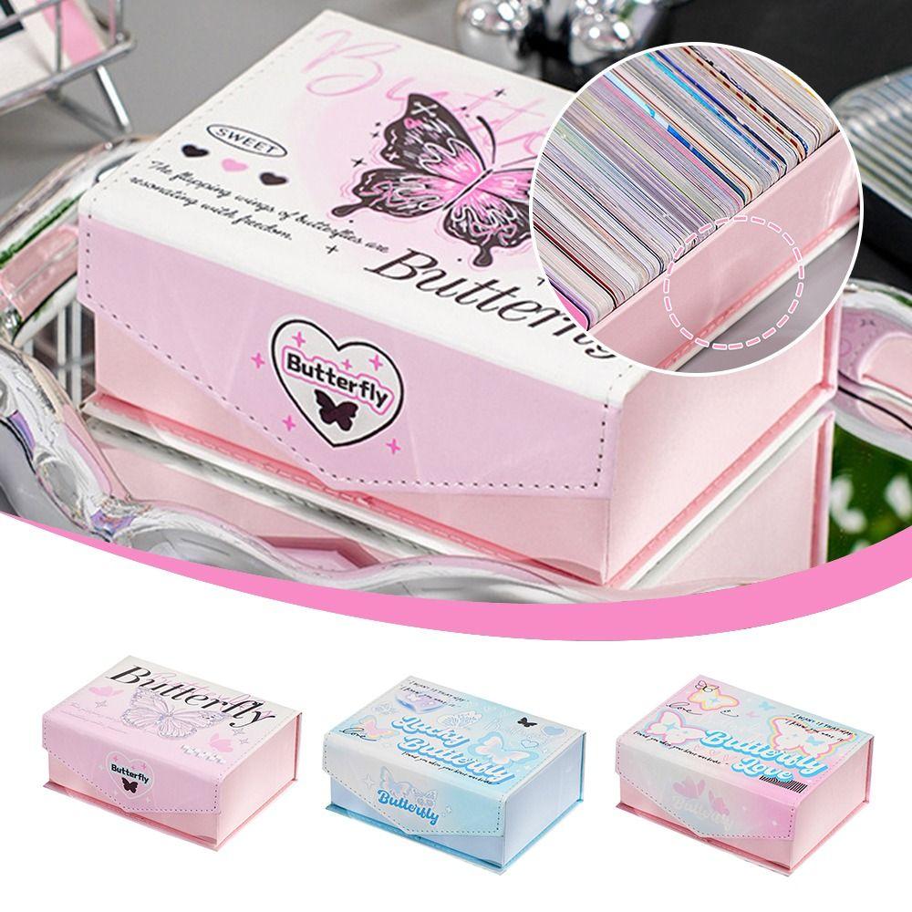 

PU Leather Butterfly Card Box Large Capacity Business Card Box Durable Idol Card Storage Box 3