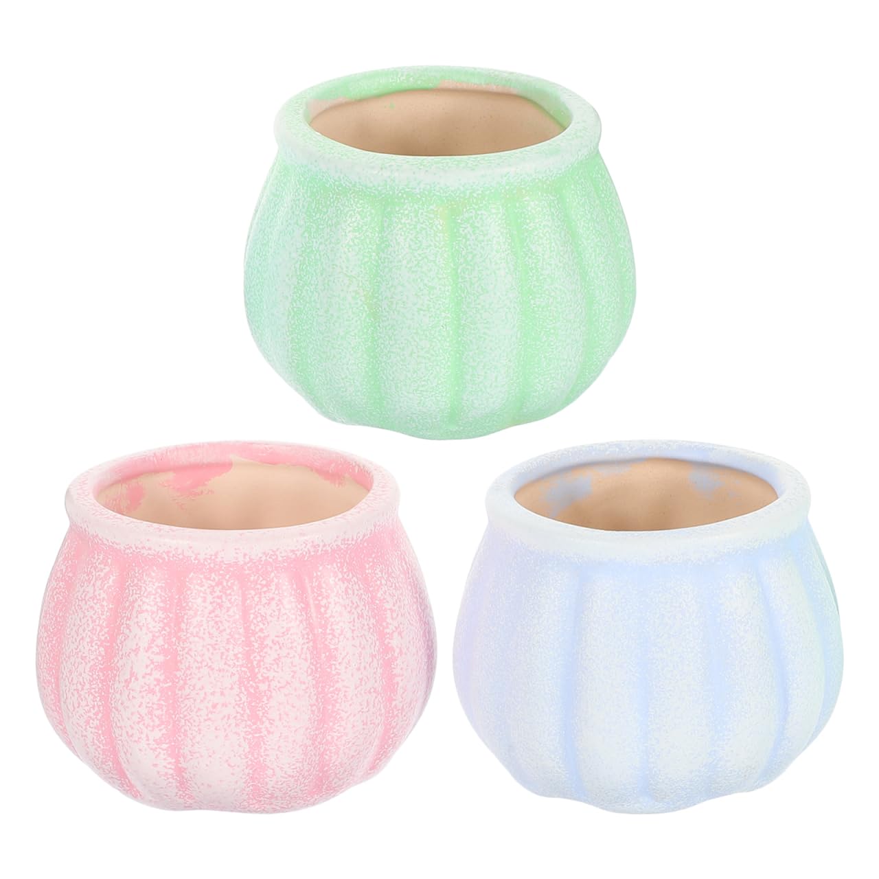 

INOOMP Ceramic Mini Succulent Plant Pumpkin with Drainage Window Interior Decor Pots, Design, Holes, 3-Piece Set, Bonsai, Decoration,