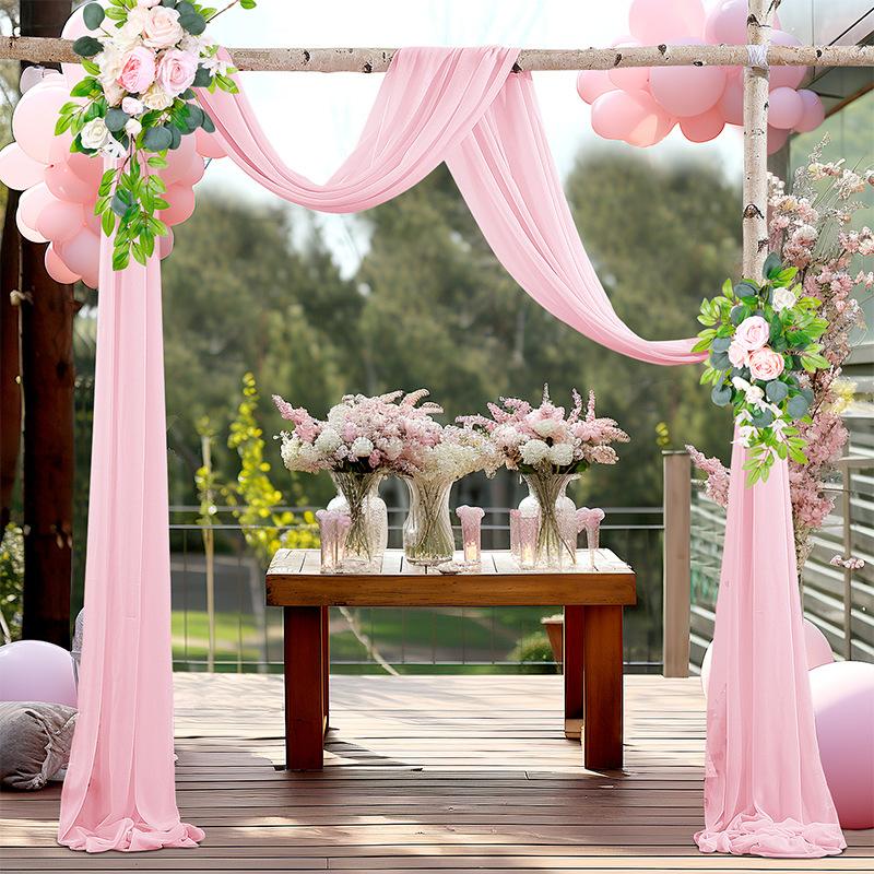 Dark Green Chiffon Wedding Arch Draping Fabric Sheer Curtains Drapery Ceremony Reception Backdrop Curtain Party Swag Christmas