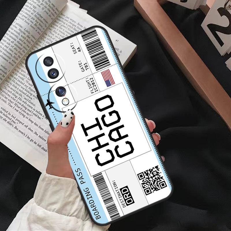 Boarding Pass Ticket For Honor Magic 8 6 7 Pro Case For Honor X9d X9c X9b X9a X8c X8b 200 400 50 70 90 Lite Win RT