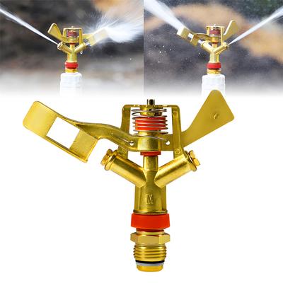1/2 Inch Impact Sprinkler  Adjustable Distance 360 Degree Rotation Zinc Alloy Lawn Sprinkler with Nozzles Watering Sprinkler for Grass Patio Garden