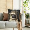 1pc Pillow Cover, Whimsical Baggu Dog Crown Decorative Pillowcase | Vintage Royal Style, Soft and Smooth Polyester Short Plush Fabric, Single-Sided Pr