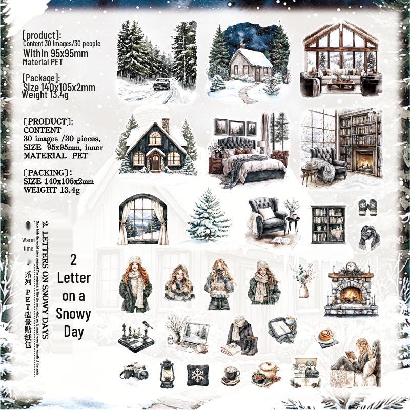 Yan Ji Warm Scenery Sticker Pack: PET Journal Decoration & Collage Base - 6 Styles