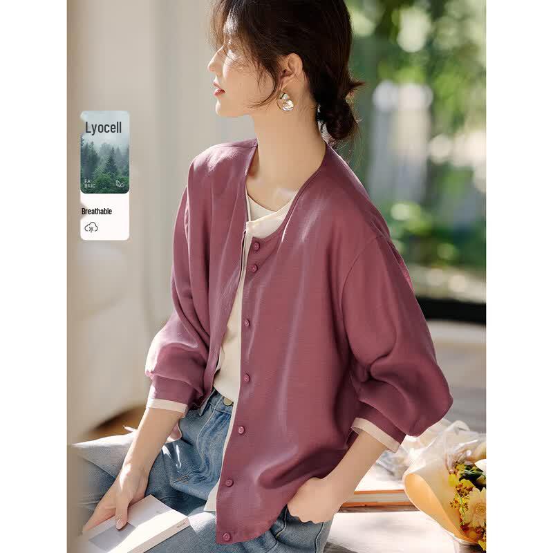 XWI Women s Lyocell Blend Double Placket Jacket S