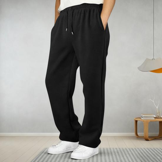 Herren-Jogginghose, Baggy-Schnitt, Kordelzug im Bund, Freizeithose für Frühling und Sommer, lockere Sporthose mit Taschen für Workout und Streetwear