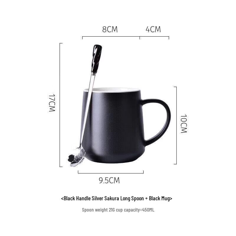 Ceramic Coffee Mug with Lid and Spoon