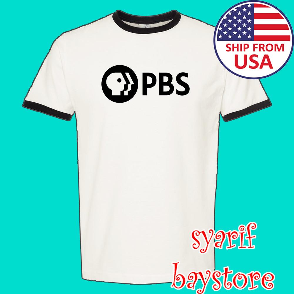 

PBS Public Broadcasting Service Men#039;s Ringer Black Size S to 3XL Unisex T-Shirt S