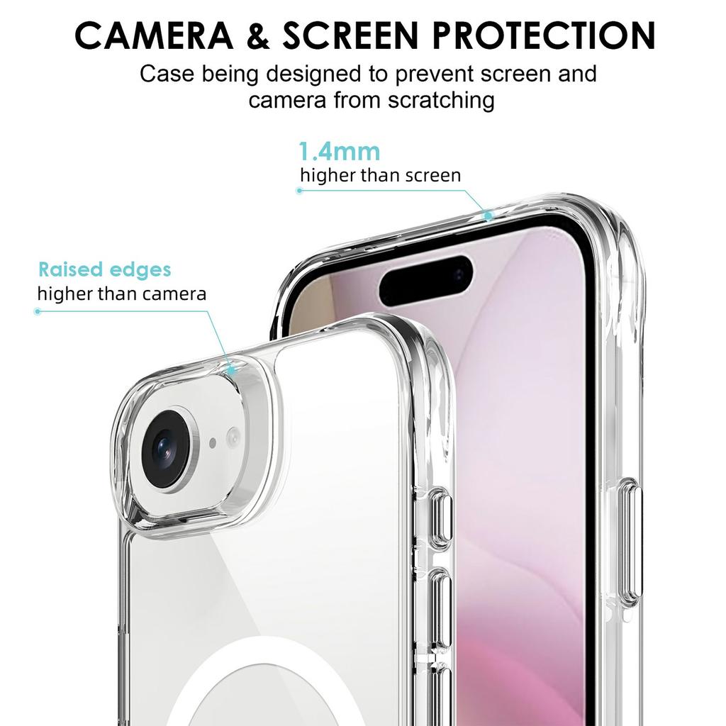 For iPhone 16e Case Compatible with MagSafe TPU + PC Clear Phone Cover