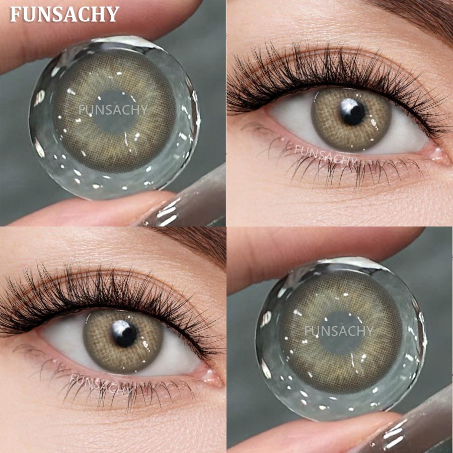 FUNSACHY 2Pcs Best Selling Contacts Colored Lenses Color Blue Green Grey Series Soft Lens Natural EyeBeauty Pupil Cosmetic Lens