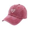 Retro Washed Distressed Love Embroidered Duckbill Cap For Women In Spring And Summer Large Brim Soft Top Baseball Cap Adjustable