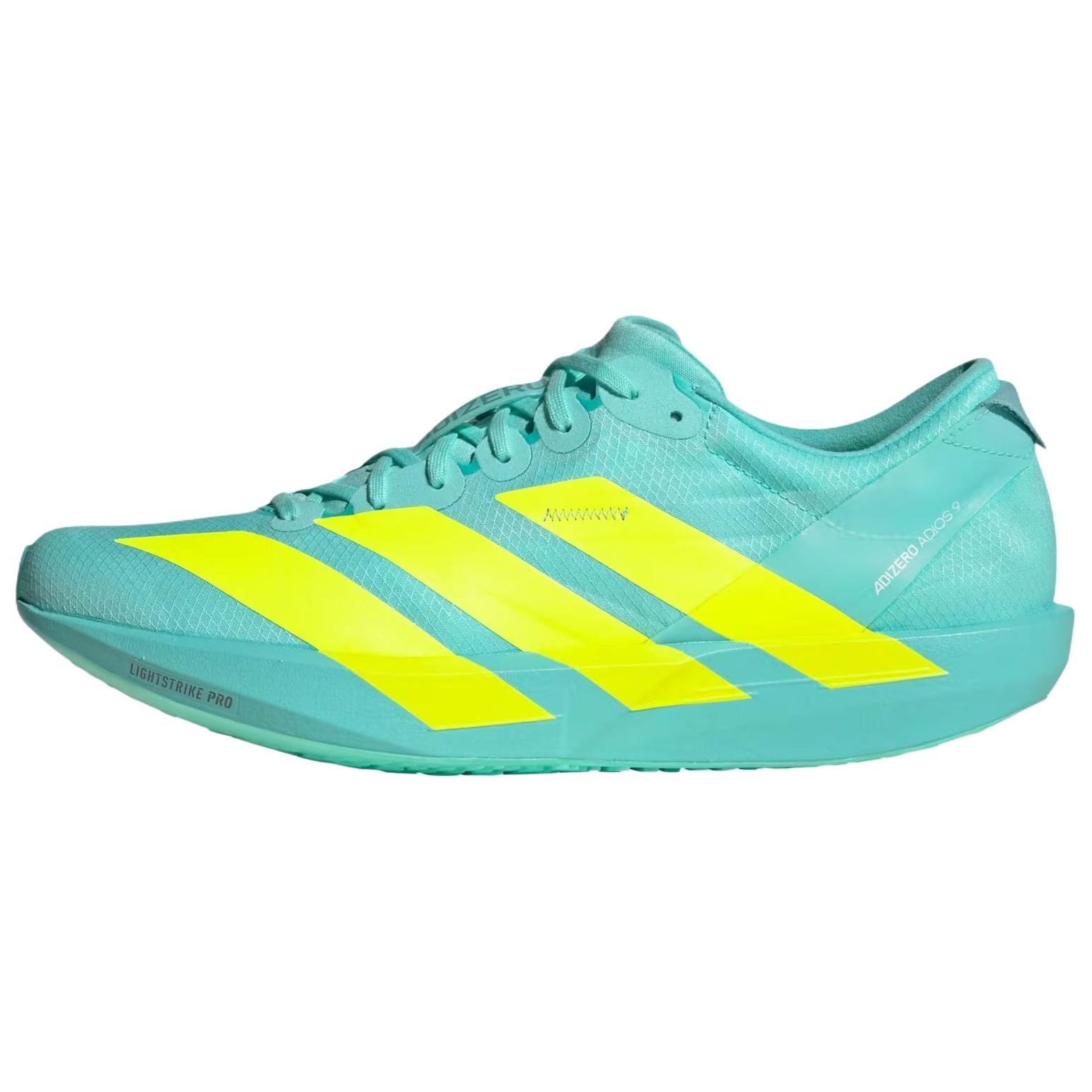 

adidas Adizero Adios 9 Flash Aqua Lucid Lemon Men Sneakers Teal Zero-Metallic JH5243 41⅓