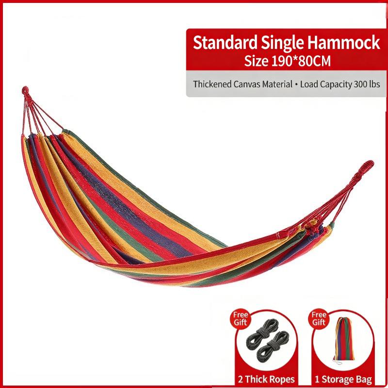 Hammock Canvas Cotton Hammock with Tree Straps for Patio Garden Backyard Outdoor and Indoor, Hamacas Amacas Colgantes