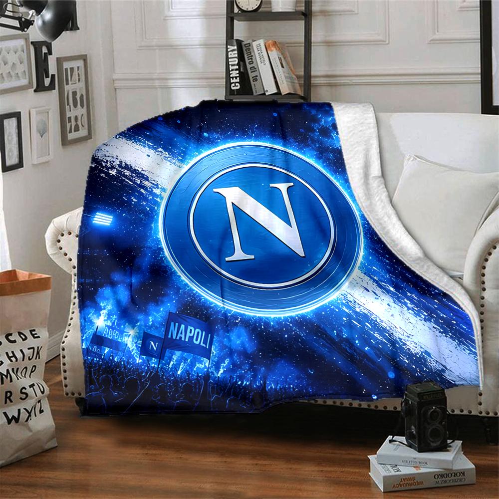 1pc Blanket - NAPOLI LOGO Print Design,Lightweight Blanket for Sofa,Bed- Soft &Warm,Gift for All Seasons
