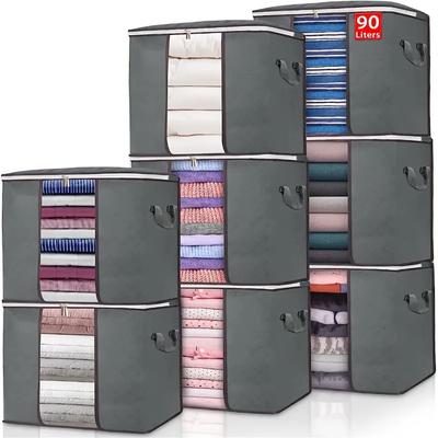 4/6/8PC Blankets with Zipper Storage Bags, Can Be Folded and Covered with Bags, Large Storage Blankets, Pillows, Quilts,fabrics