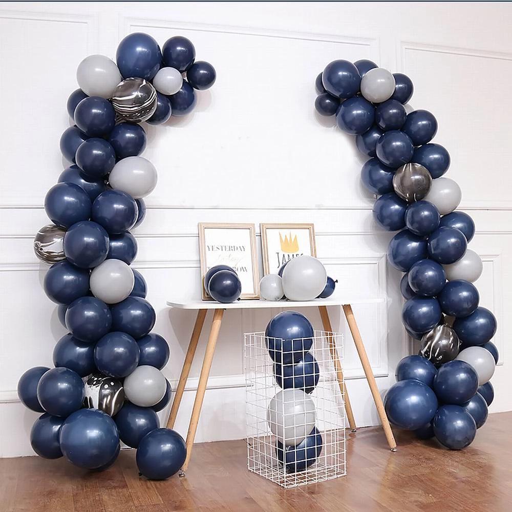 20pcs 12inch Luminous Blue Latex Balloons Dark Blue Helium Air Balloon Birthday Wedding Decoration Party Balloon Supplies