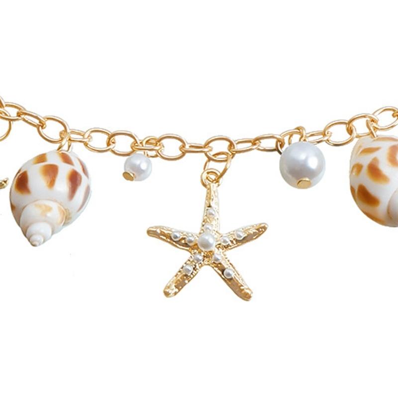 Bohemian Beach Łańcuszek na talię Łańcuszek na brzuch z muszelkami Perłami Rozgwiazdą Dekoracje Dla Kobiet Dziewczyn Imprezy przy basenie Festiwal muzyczny