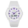 Relógio Casio Baby-G Analógico Digital Refurbished Pulseira de Resina Mostrador Branco Quartzo BGA-280DN-7A 100M Feminino
