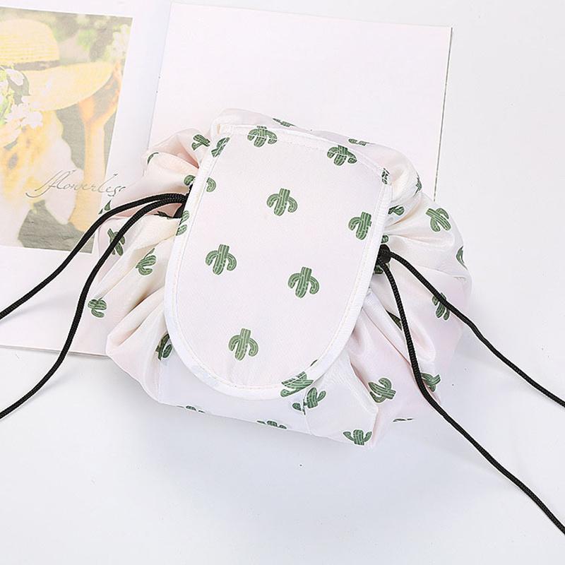 Large Capacity Waterproof Nylon Makeup Bag - Portable, Odorless Cosmetic Organizer with Drawstring Closure, Ideal for Travel & Everyday Use