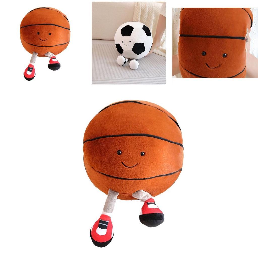 Niedliches Cartoon-Tier Plüschtier Fußball und Basketball Babypuppe Weiches und Kuscheliges Stofftier für Babys