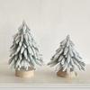 Handmade Flocked Cedar Tree Stable Mini Christmas Tree Creative Mini Snow Pine Tree  Christmas
