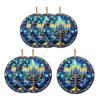 1/2/3Pcs Ceramic Ornament Engraved Colorful Comfortable Feel Decorative Stained Glass Hanging Pendant Garden Balcony Decor