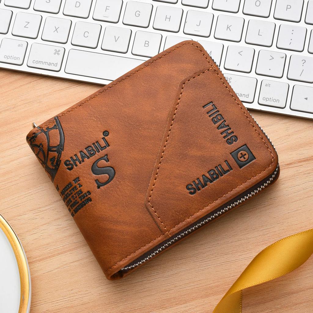 Men's Wallet Zipper Retro Short Horizontal