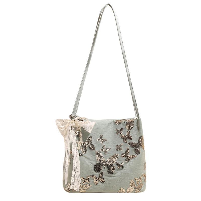 Embroidered canvas bag bag female lace fairy casual tote bag literary large-capacity versatile shoulder bag