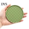 Pot Mat 6Pcs Drink Coasters with Holder Anti-scald Sturdy Lightweight Round Non-slip Embroidery Placemat Food Grade Pure Silicone Hot Coffee